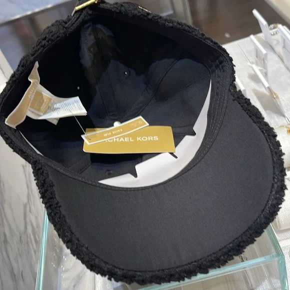 Michael Kors MK Logo Hat Sherpa Adjustable Cap OS 
Black NWT - Picture 11 of 16